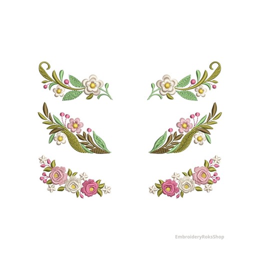 Floral Monogram Corner Embroidery Designs – Elegant Botanical Frame Set, Machine Embroidery File, Wedding Initial Decor PES DST JEF Download - Etsy