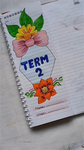 Easy front page design ideas for notebook ☘️#frontpage #coverpage