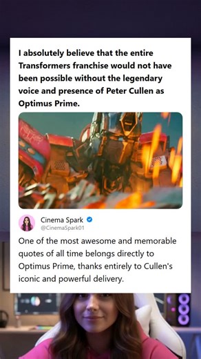 Cinema Spark on Instagram: "Peter Cullens Voice as Optimus Prime is Essential to the Transformers Franchises Success Expressing the strong opinion that Peter Cullen's voice work as Optimus Prime is a fundamental and indispensable element of the Transformers franchise's enduring success."