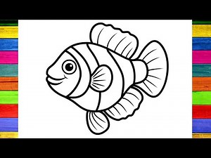 Fish drawing and coloring easily | Drawing for kids | step by step drawing tutorial