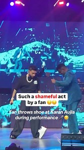 In a video surfacing online, a fan can be seen throwing his shoe at the Indian- Canadian singer @karanaujla during his Live concert . The video is of the concert held at the London’s O2 Arena during early September. #karanaujla became extremely angry and paused show the moment this incident happened!! . #zoom #zoomtv #karanaujla #concert #incident #shameful #singer | Zoom TV