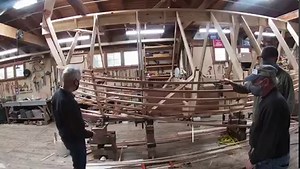 27 reactions | The Drum Point Lighthouse Keeper's Boat is taking shape! Here's a short clip of the fifth ribband going on the exterior of the boat in the Patuxent Small Craft Building. #maritimemonday #lovecmm #DPLH #keepersboat #lighthouse #solomons #patuxentsmallcraftguild #boatbuilding #steambending | Calvert Marine Museum | Facebook