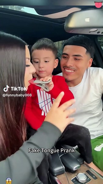 Playing a fake tongue prank on my child😂😂#faketongue #prank #cutekid #children #funnykids