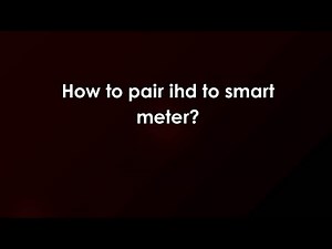 How to pair ihd to smart meter?