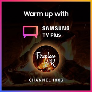 Don’t have a fireplace? We’ve got you covered. 🔥 Tune into cozy vibes with Fireplace 4K on channel 1003: https://smsngapps.info/3pgAjwO | Samsung TV Plus
