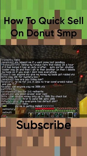 How to quick sell on Donut smp