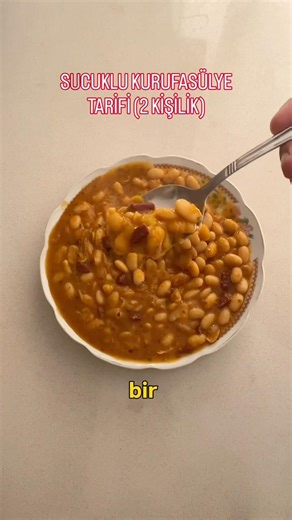 Lokanta Usulü 2 Kişilik Sucuklu Kuru Fasulye Tarifi! #yemektarifleri