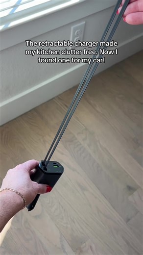 I am DONE digging through my center console trying to untangle a cord that looks like it survived since 2009. This one just pulls out when you need it and snaps back in when you don’t. No mess. No chaos. This is a fast charger too so you won't have to wait long for your phone to be completely charged! If your phone is always on 3% and you live in your car like the rest of us… you need this. Trust me. #carorganization #momlifehacks #amazoncarfinds #cartok #organizedmom