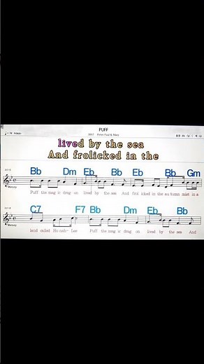 [악보/가사] Puff / Peter Paul & Mary 1.0 배속