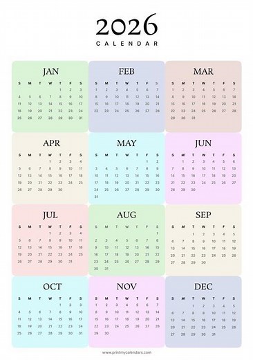 2026 Calendar Printable | Free PDF Download (US) | A4 & Letter Size #2026 #2026calendar #calendar