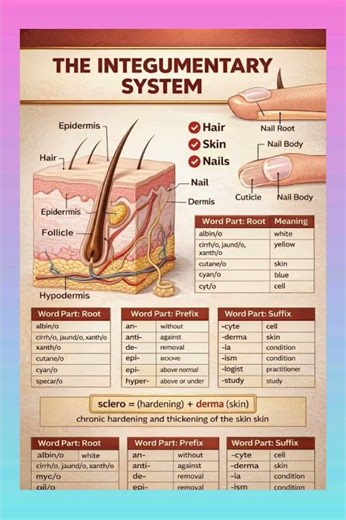 Integumentary System (Skin, Hair & Nails),Integumentary System Medical Terms