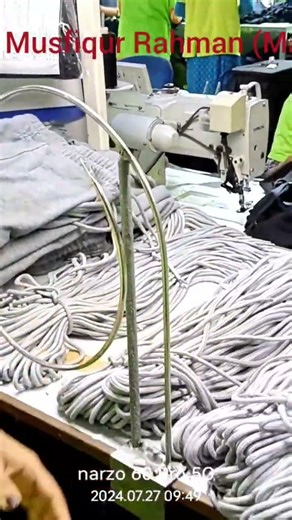 Drawstring Insert at waist belt process (Update Technology)