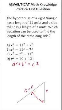Pythagorean Theorem: ASVAB/PiCAT Arithmetic Reasoning Practice Test Q #acetheasvab #grammarhero