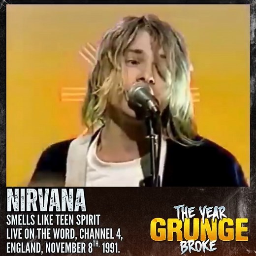 NIRVANA - Smells Like Teen Spirit - ON THIS DAY, November 8th, 1991, Live on The Word, Channel 4, England. Nirvana arrived at The Word studio to give the first televised performance of the iconic ‘Smells Like Teen Spirit’. The raw energy, ragged fury, and undoubted star power that emanated from every note meant that the band left an indelible mark on all who watched it. After this, they would never be the same; Nirvana would be the hope of a generation. Their clothes, their sound and their ethos