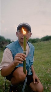 Bushcraft: Survival skills make oil lamp use bamboo 🪔 #bushcraft #outdoors #lifehacks #canping