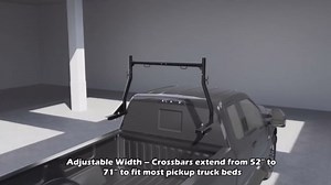 MaxxHaul 50241 Adjustable Steel Truck Ladder Rack – No Drill Installation, 500 lbs Capacity, 52"–71" Width, Clamp On J-Bolt Mount, Tie-Down Anchors, Pair – Lumber, Kayak, Canoe, Surfboard