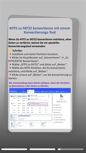 NTFS zu FAT32 konvertieren ohne Datenverlust? 😳 Viele kennen diesen Trick nicht!#ntfs #convert