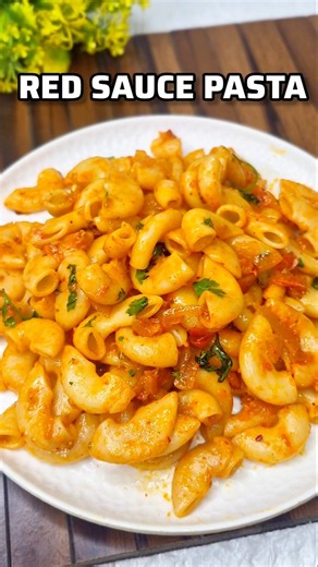 Quick & Easy Red Sauce Pasta Recipe 🤤❤️❤️... #shorts #reels #pasta #recipe #foodshorts #shortsfeed