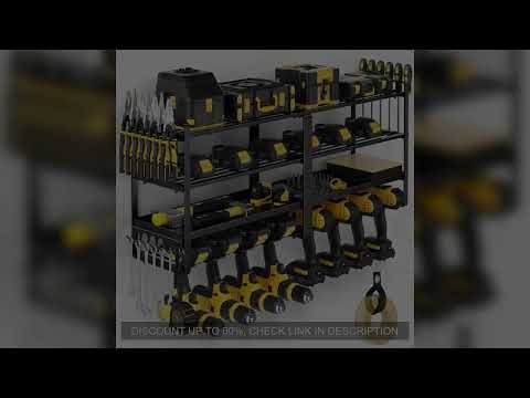 Power Tool Organizer Wall Mount, Extended Large Heavy Duty Drill Holder, 4 Layer Garage and Storage,