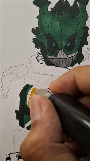 Drawing Deku! #anime #art #shorts #deku #alcoholmarkers #ohuhu #mha #myheroacademia
