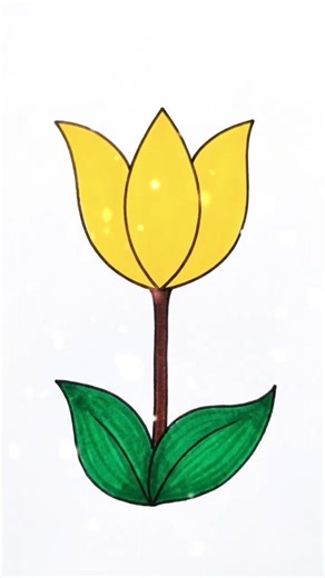 Beautiful Yellow Flower Drawing 🌼 | Easy Flower Drawing Step by Step | Drawing For Kids #shorts