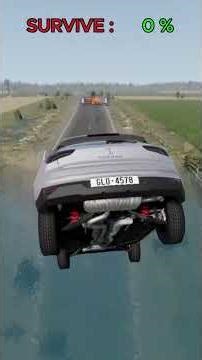Can This Car Survive Deep Water? #beamng #beamngcrash #beamngdrive #brakefailure #braketest