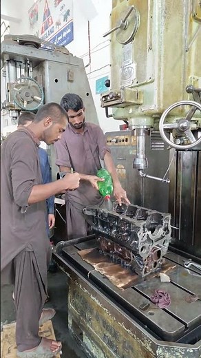 Engine Block Washing | Diesel Engine Rebuild Step | Workshop Cleaning Process #shorts