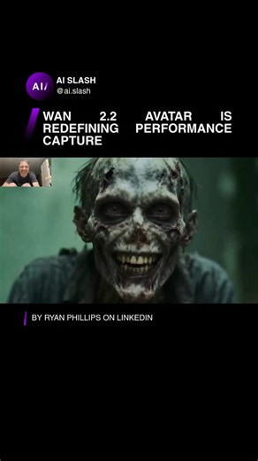 AI Slash | Performance capture just got an AI-powered upgrade. Wan 2.2 Avatar handles lip sync, style shifts, and even non-human characters with... | Instagram