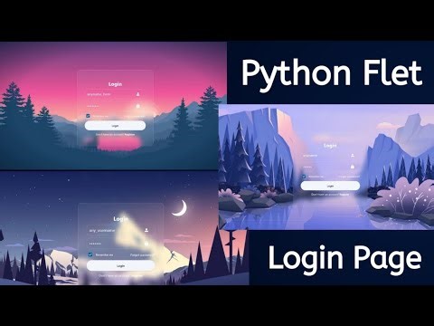 Python Flet Web Login Page design | flutter python