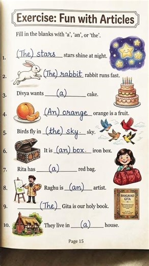 Learn English Grammar: How to use 'A', 'An', and 'The' (Solved Worksheet #study #shorts #trending 🔥🔥