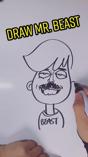 Speed Drawing Mr. Beast Caricature - Artist Sketching Portrait