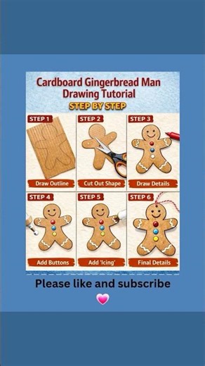 Cardboard Gingerbread Man DIY | Step by Step Easy Drawing & Cutting Tutorial