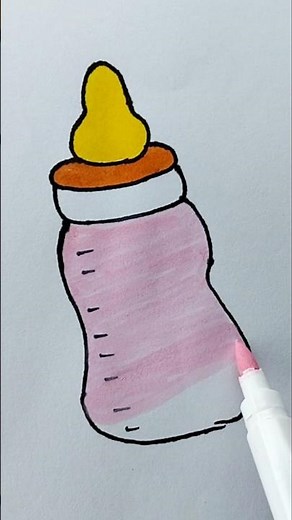 Baby Bottle Drawing for Kids | Easy Bottle Coloring | Simple Drawing Tutorial