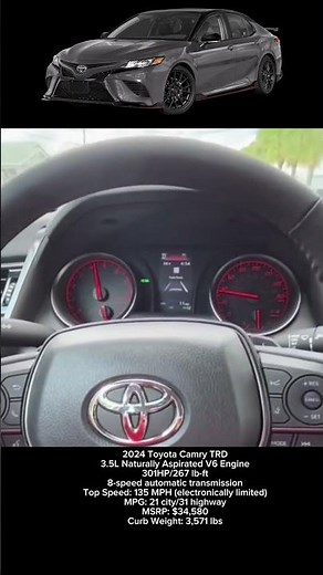 2024 Toyota Camry TRD 0-60 MPH #shorts #acceleration #0to60 #toyota #camry #v6