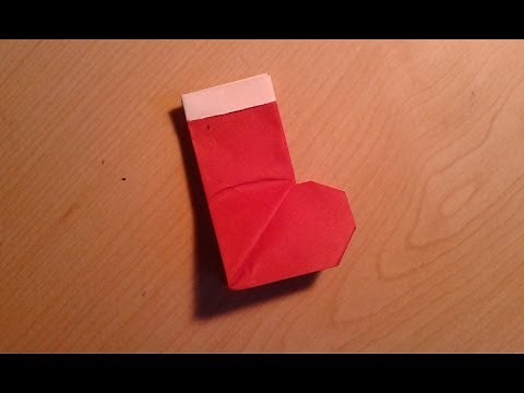 Origami Christmas Stocking/Santa Boot - Easy Tutorial