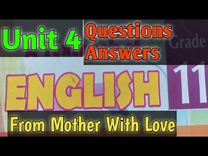 From Mother With Love Exercise Questions Answers Unit 4 11th Class English KPK Textbook