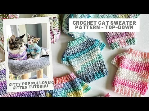 Crochet Cat sweater Pattern - Top-Down Seamless Construction