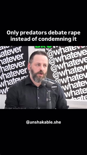 Women’s Empowerment | Healing | Self-Worth | Growth on Instagram: "via: yt/whatever If a man can sit comfortably and argue about women “enjoying” sexual assault… he is not misunderstood. He is unsafe. This isn’t “free speech.” This isn’t “devil’s advocate.” This is how predators soften violence, normalize harm and test how much women will tolerate. A normal man doesn’t debate rape. A safe man doesn’t need nuance. A healed man shuts this conversation down immediately. And if this made your stomac