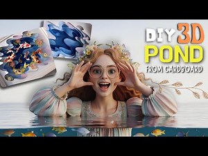 Let's Be Creative & Make 3D Pond using Chart paper 💜 // #diy #craft #handmade #aesthetic #papercraft