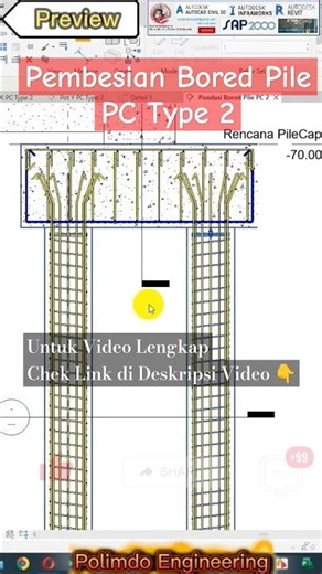 Tutorial Autocad REVIT Gedung -31 Pembesian Bore Pile Type 2