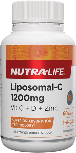 Nutralife Liposomal C 1200mg VIT C + D + ZINC 60 Tablets -