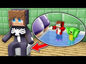 JJ and Mikey HIDE inside VENOM Girl TOILET! But VENOM Girl CAUGHT them in Minecraft - Maizen