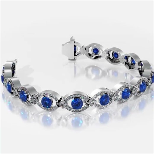 Infinity Radiance Diamond Bracelet with Centered Gemstones