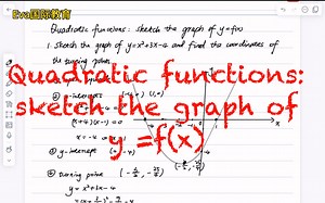 Quadratic functions: sketch the graph of y =f(x)