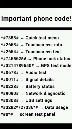 📱 Top Android Secret Codes 2026 | Test Your Phone Hardware Instantly! 🚀#sorts #viral