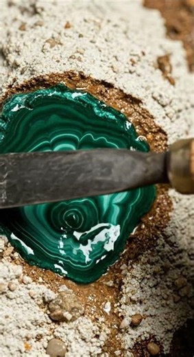 🔹 Malachite Crystal ASMR 4K | Chiseling Soil & Water Reveal ✨ Relaxing Gemstone Excavation #asmr