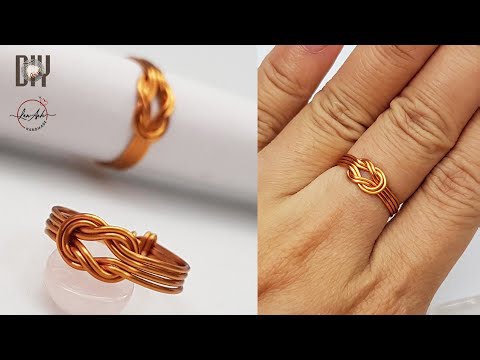 Double Square knot (Sailor knot) ring - How to make unisex wire jewelry from copper wire 466
