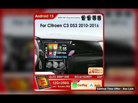 Android 15 For Citroen C3 DS3 2010 2011 2012 2013 2014 2015 2016 4G WIFI Radio Car Multimedia Player