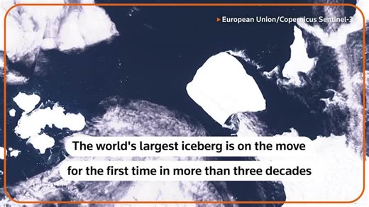 World's largest iceberg breaks free, heads toward Southern Ocean