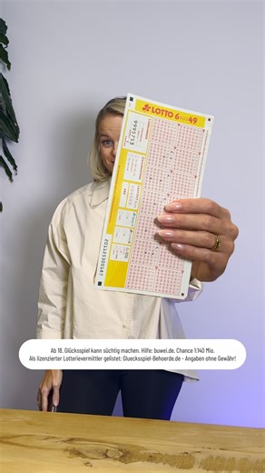 Dein Handy ist smarter als je zuvor. Warum sollte dein Lottoschein es nicht auch sein?  Hol dir jetzt die Lotto Scanner App. Ab 18. Glücksspiel kann süchtig machen. Hilfe: buwei.de. Chance 1:140 Mio. Als lizenzierter Lotterievermittler gelistet: Gluecksspiel-Behoerde.de – Angaben ohne Gewähr. | Lotto Scanner & Eurojackpot | Facebook